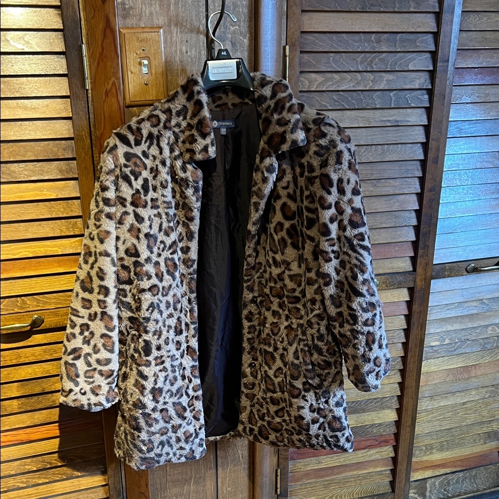 Democracy Leopard Print Teddy Jacket